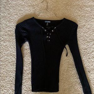 Aqua long sleeve tie up